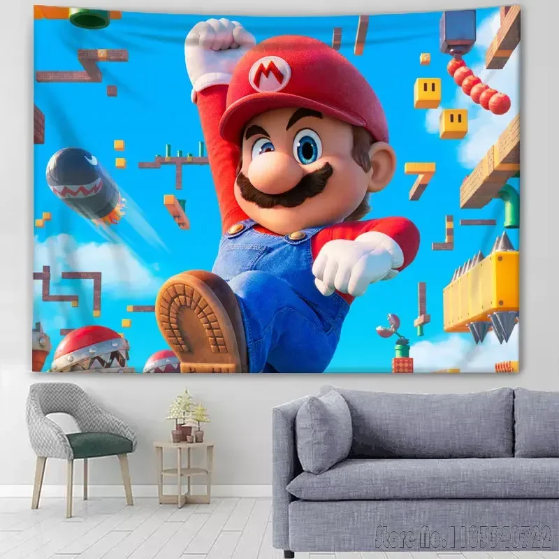 

Аниме Super Mario Bros настенная пленка 3D принт гобелен настенный полиэстер большой-маленький размер коврик для йоги декор комнаты для детей подарок
