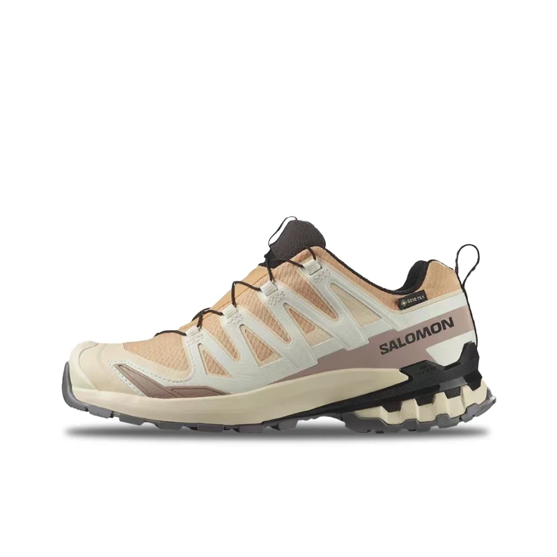 Salomon XA Pro 3D V9 GTX: A low-top running shoe for women that offers excellent grip on dry surfaces for Women in Beige 478176