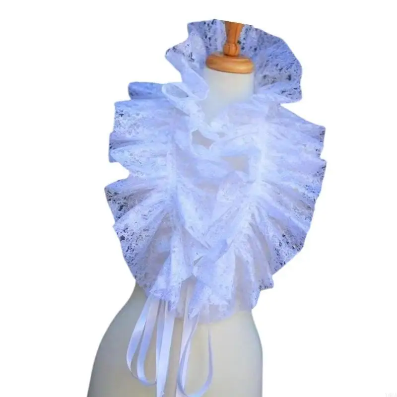 Y88A Vintage Vintage Victorian Ruffled Shrug Shawl