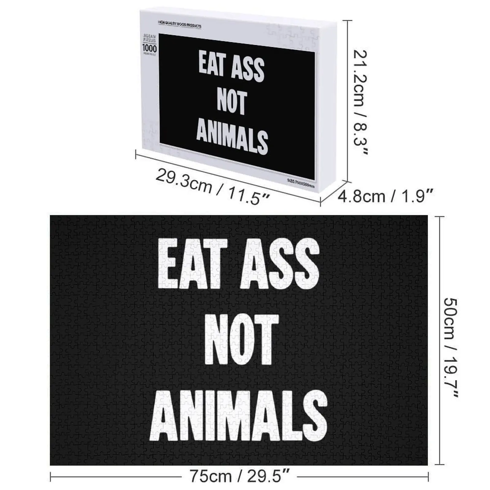 Comer bunda não animais quebra-cabeça madeira para adultos personalizados para crianças quebra-cabeça de brinquedo personalizado