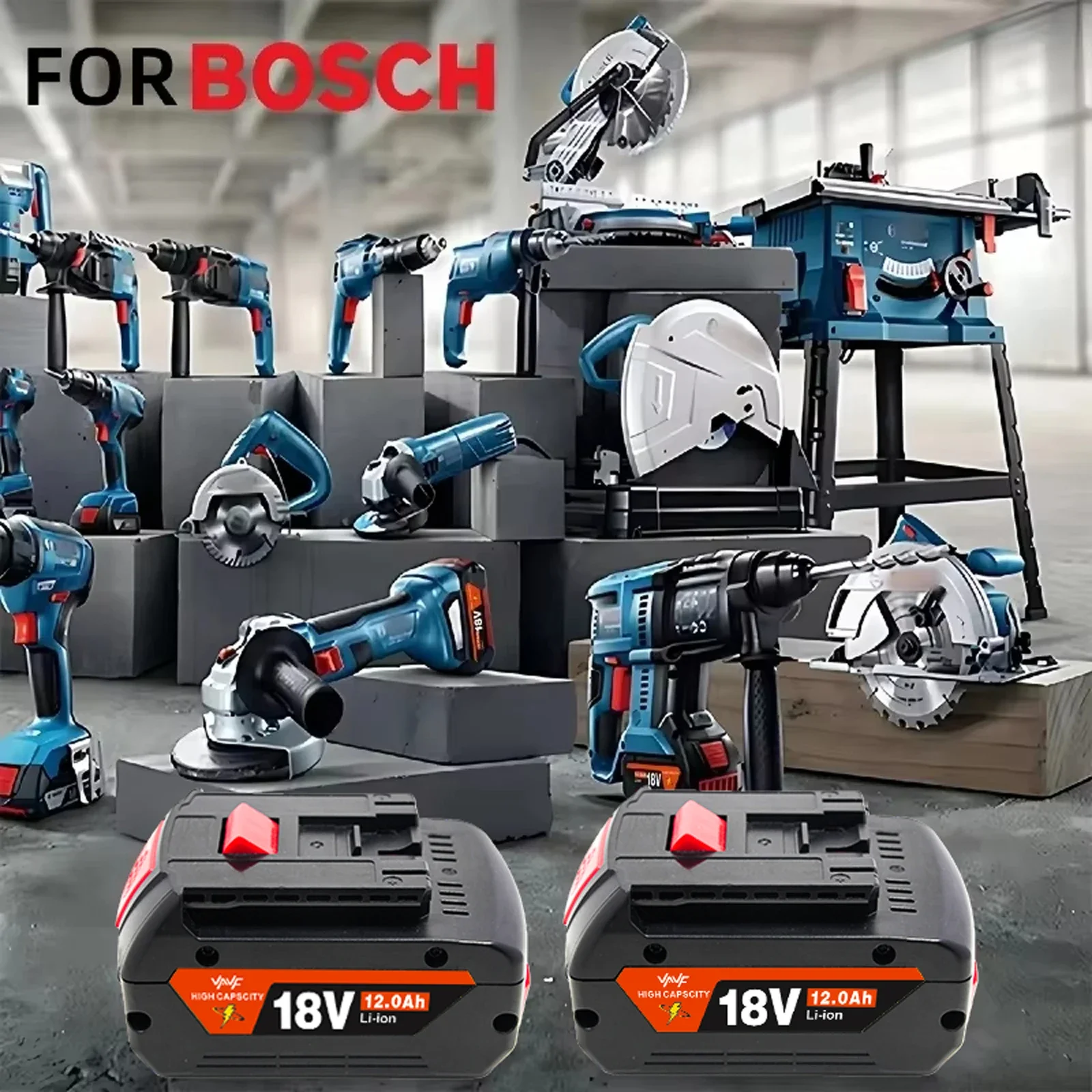 لبطارية بوش الأصلية الجديدة 18 فولت 12.0 أمبير في الساعة لبطارية بوش ، بطارية أداة ليثيوم أيون قابلة لإعادة الشحن BAT609 BAT609G قابلة للاستبدال 🌶️