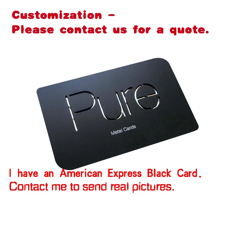 

на заказ.Металлическая черная членская карта с полосой