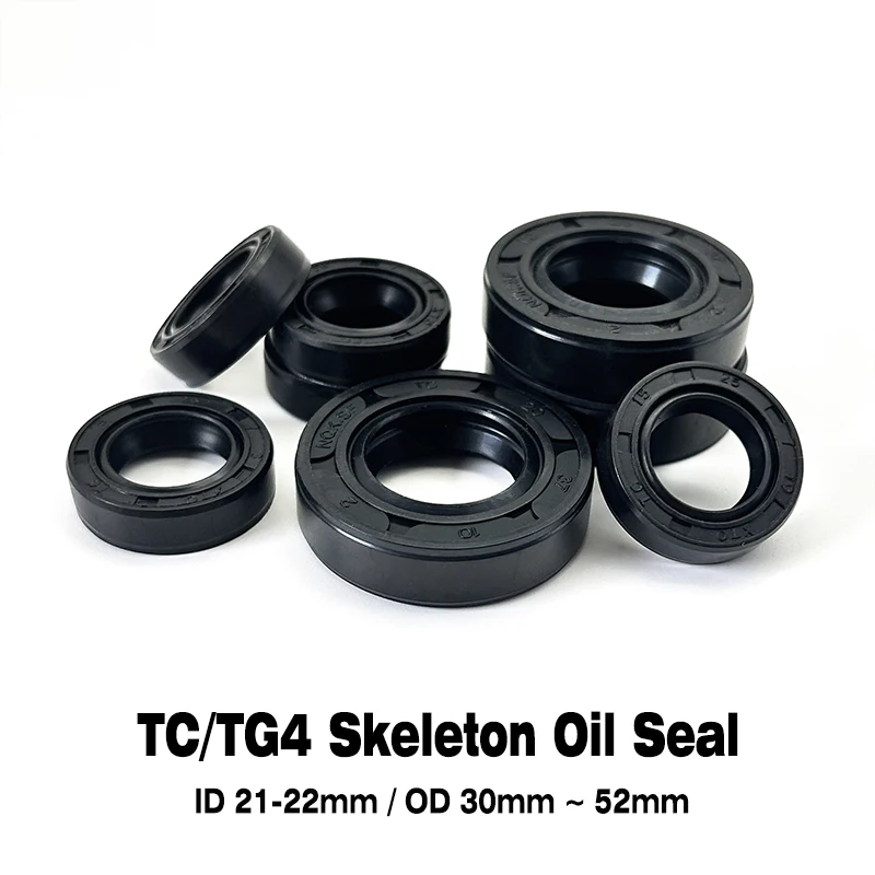 

Black TC/TG4 nbr Oil Seal ID 21~22mm OD 30~52mm Nitrile Rubber Skeleton Seal for Automotive Engine Durable Oil & Heat Resistant