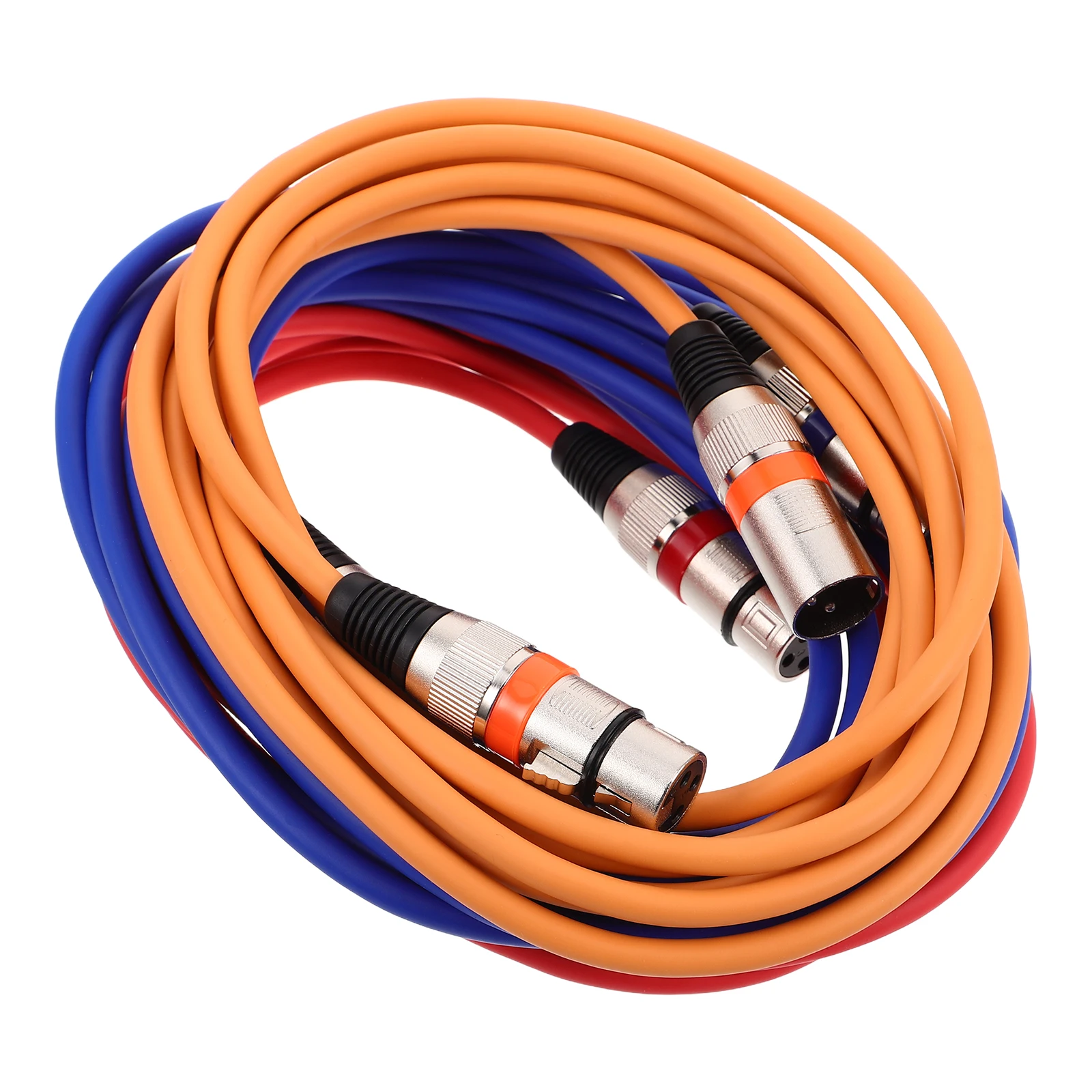 

3pcs Xlr Male To Female Balanced Microphone Cable Durable Copper Conductors Stable Audio Transmission For