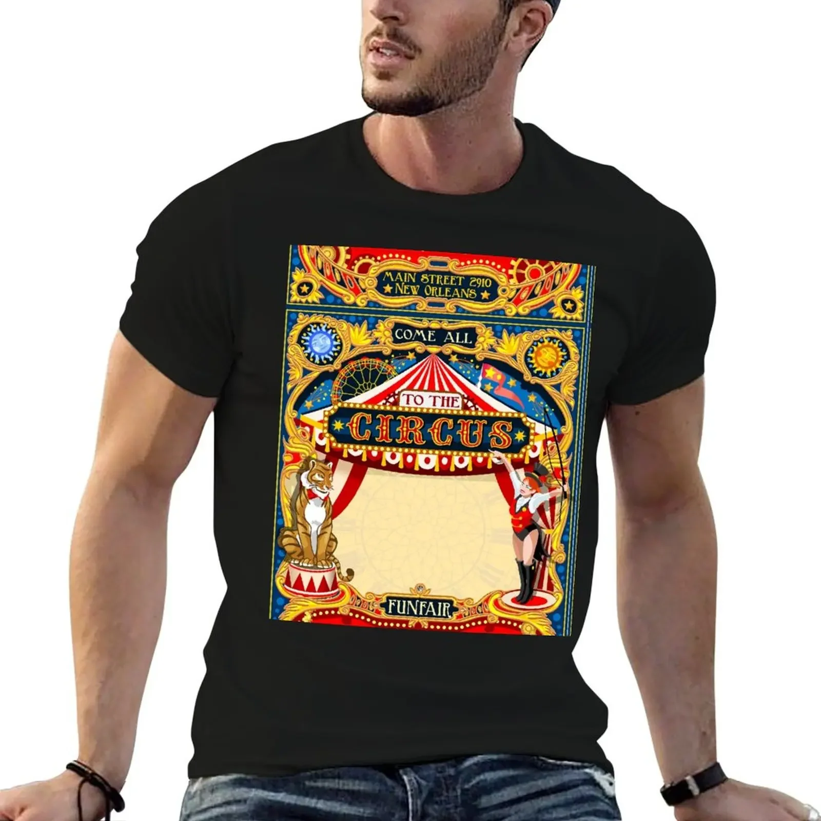 Circus Carnival Invite Poster T-Shirt oversized man t shirt heavyweights Short sleeve tee men