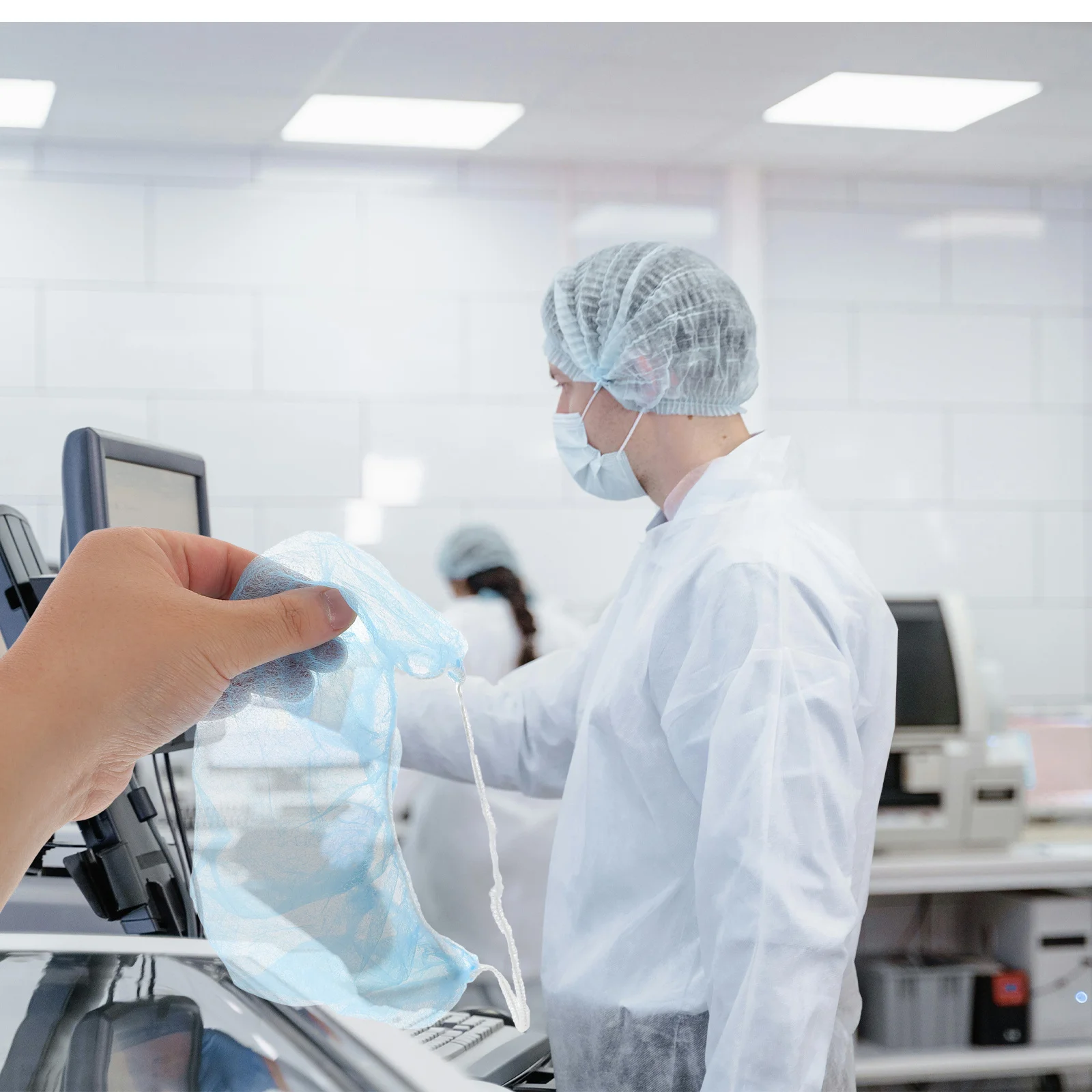 100 pezzi di copertura per barba usa e getta elastica in tessuto non tessuto traspirante per uomo servizio di ristorazione ristorante panetteria uso