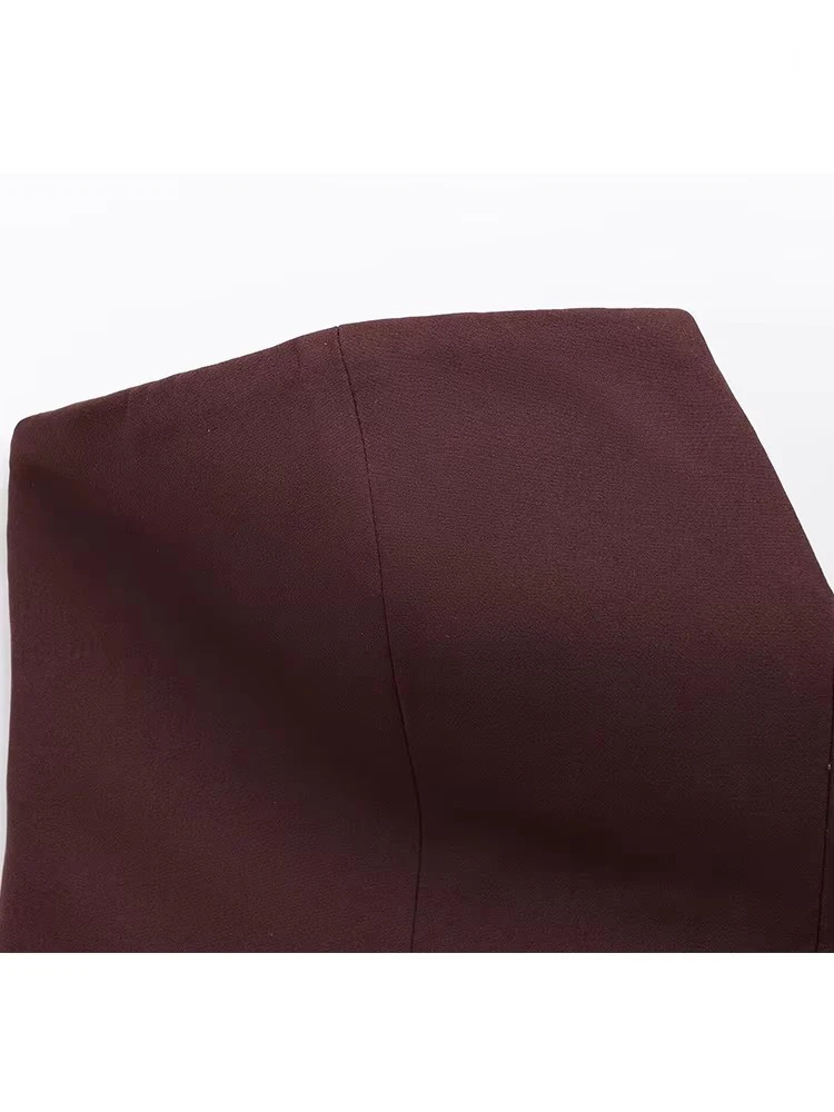 TFMLN Top da donna senza spalline Crop 2025 Top basic senza maniche da ufficio Lady Top Trend Street Fashion Classic Solid Tube Top