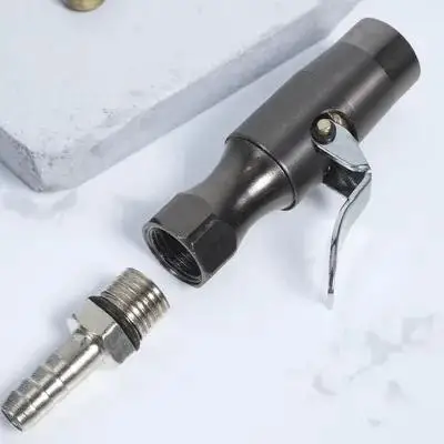 

Copper Tire Chuck 125mm Black Self Locking Inflator Gauge Nozzle Pressure Valve Chuck Kit for Car Trucks Motorcycle