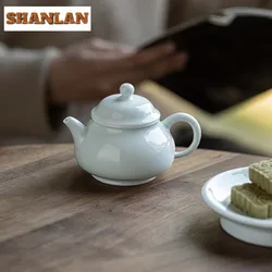 180ml Handamde Misty Blue Small Teapot Chinese Imitation Song Pot Tea Maker Infusions Kettle Kung Fu Tea Ceremony Decoration