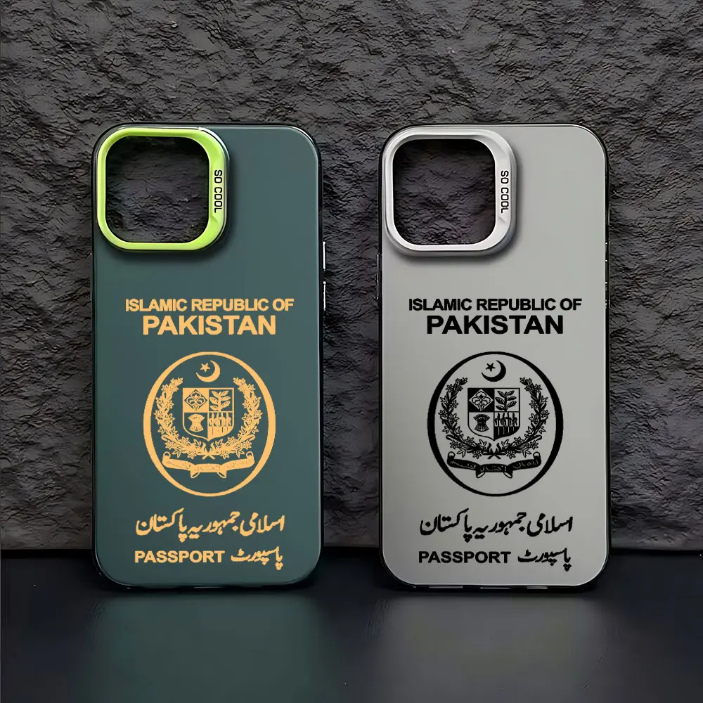 Pakistan Passport Phone Case For iPhone 16 15 14 13 12 11 Pro Max X XR XSMAX 8 7 Plus Candy Matte Shockproof Back Cover