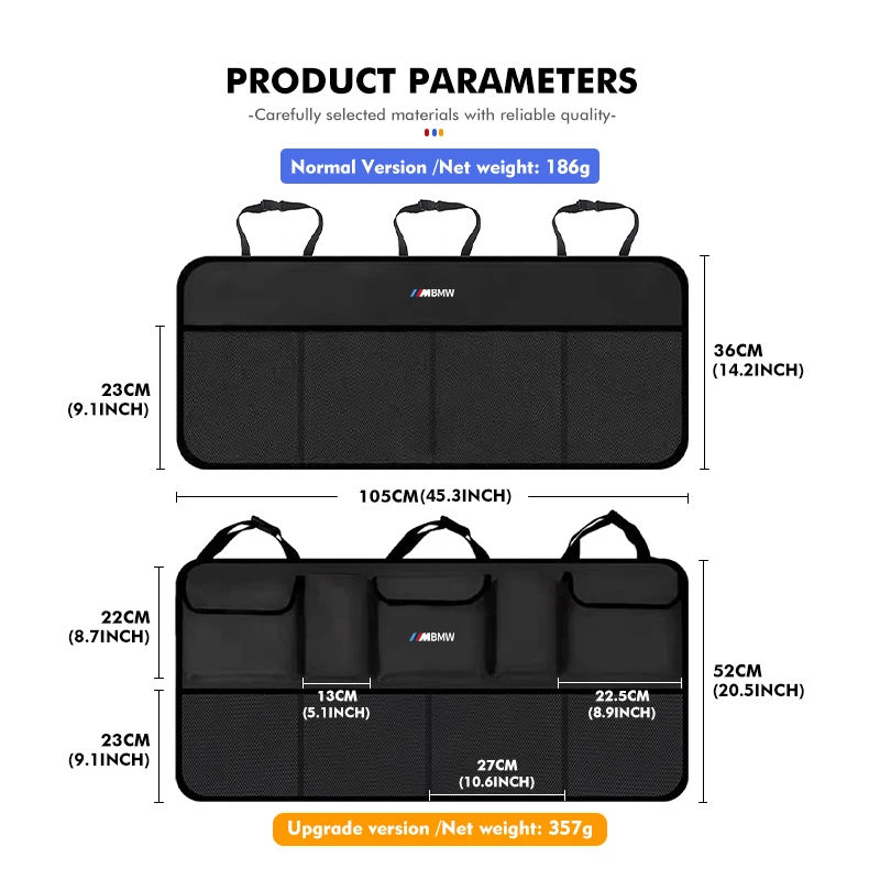 Car Seat Trunk Storage Bag Seat Back Organizer Mesh Universal For BMW X1 X2 X3 X4 X5 X6 X7 G20 G30 6GT E46 E90 E60 F10 E39