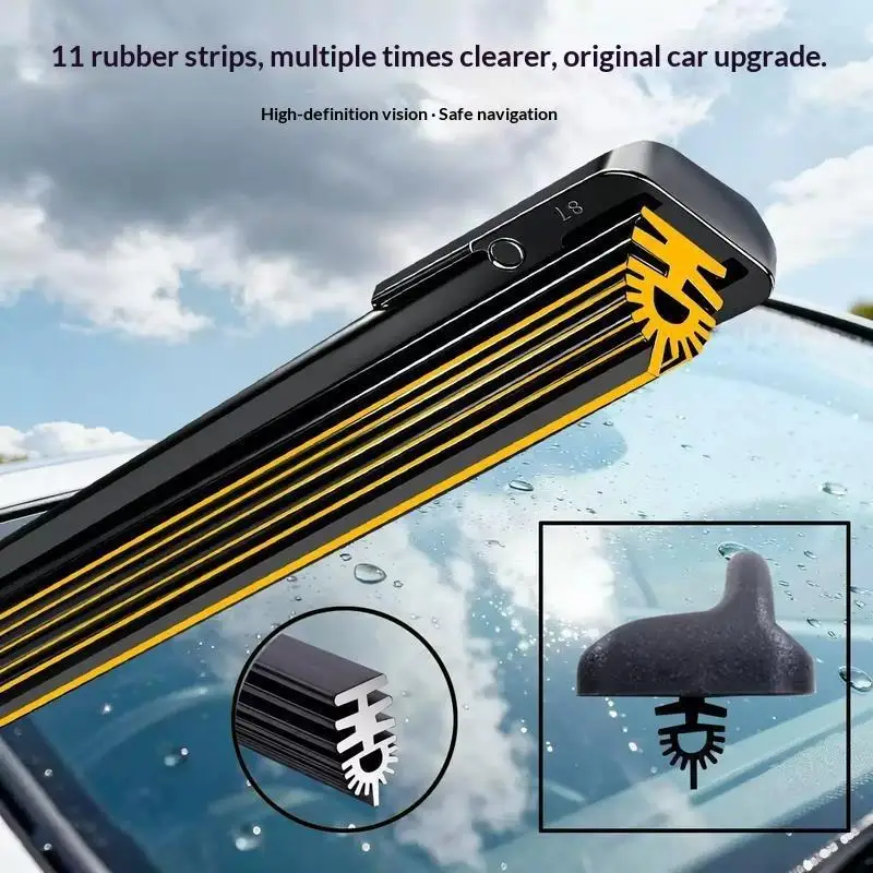 U-Shaped Car Front Windshield Wiper Blade 11 Layer Rubber Strip Wiper Blade Replacement Car Accessorise