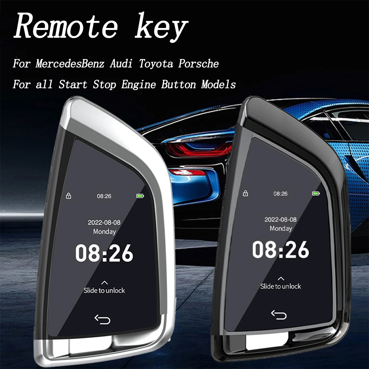 Universal Smart LCD Remote Key Keyless Entry For MercedesBenz Audi Toyota Porsche For all Start Stop Engine Button Models