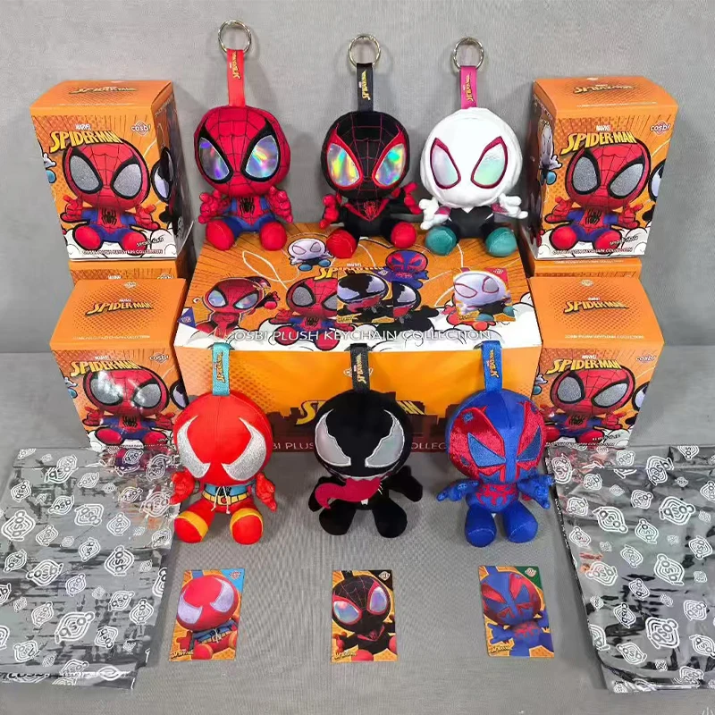 

In stock Spider Man Cosbi Blind Box Plush Bag Pendant Kawaii Spider Man Surprise Box Birthday Gift