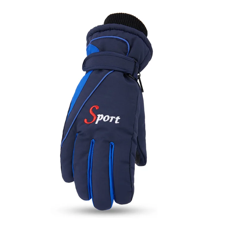 Winter fleece-lined thickened ski gloves for outdoor cycling and mountaineering, warm, cold-proof, and waterproof gloves