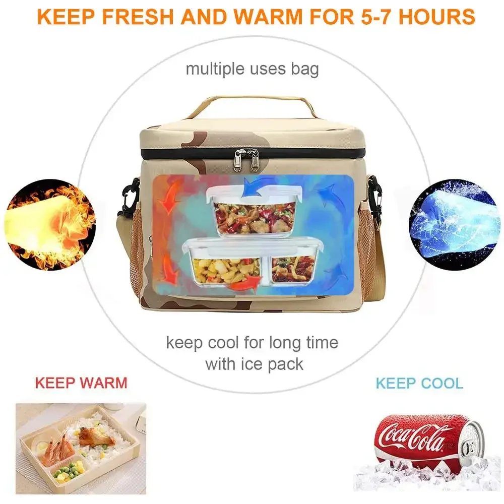 Портативная теплоизоляционная сумка, большая наружная Сумка для кемпинга, столовых приборов, барбекю, еды, пикника из ткани Оксфорд