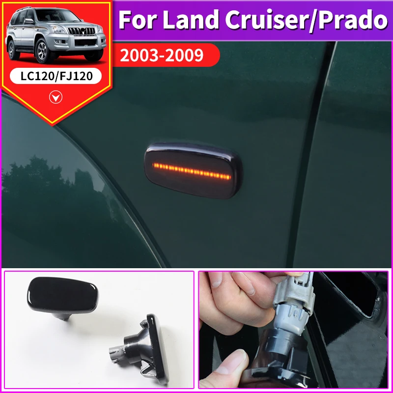 For 2003-2009 Toyota Land Cruiser Prado 120 Fender Sidelight Decoration Frame Lc120 Body Turn Signal Modification