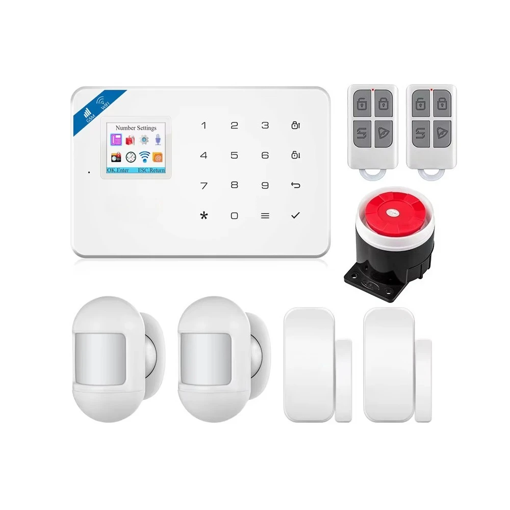 Corey W181 WiFi & GSM Home Anti-theft Tuya Smart Security Alarm Kit with PIR Motion Detector & Door Sensor.
