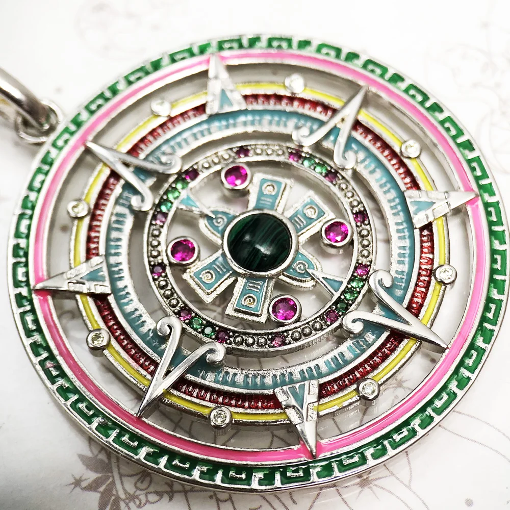 Pendant Magic Amulet,Brand New Bohemia Fashion Jewelry Europe Bijoux 925 Sterling Silver Mythical Aztec Gift For Woman Men