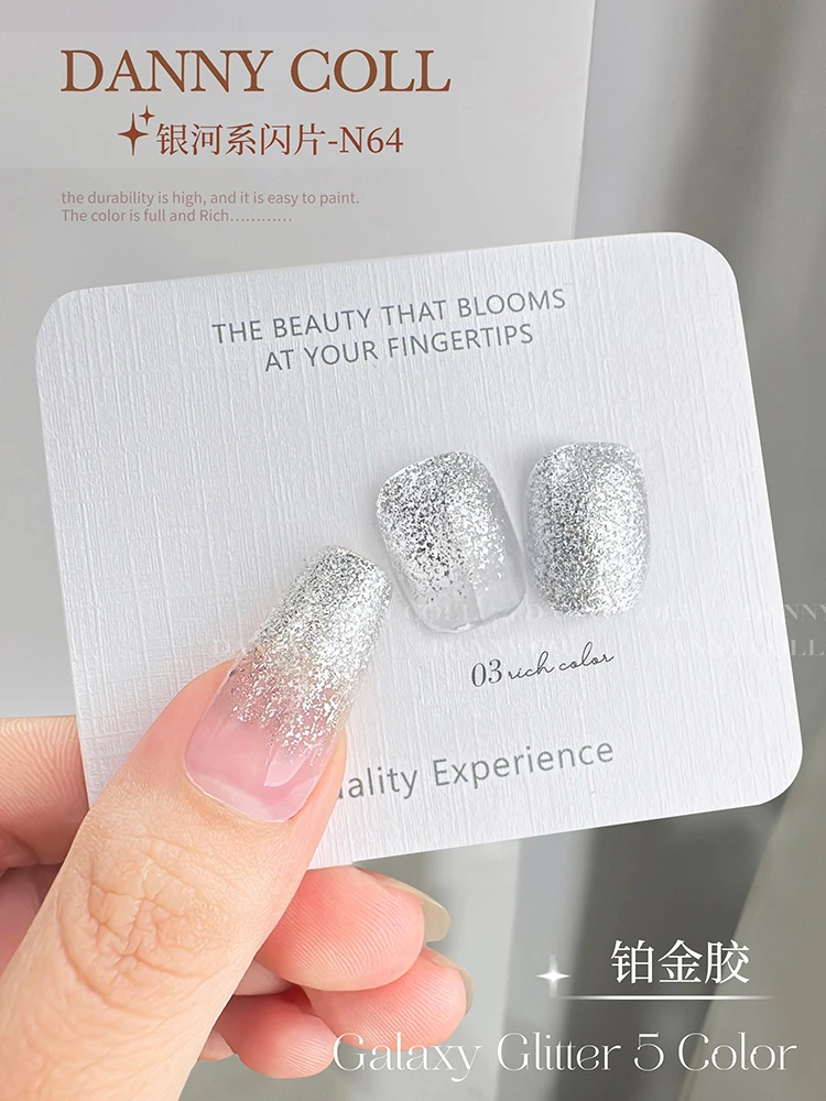 Danny Coll 5 colori Set di colla per unghie glitter Salone per unghie Gel ultravioletto Colla vegetale ecologica Kit per nail art non tossico