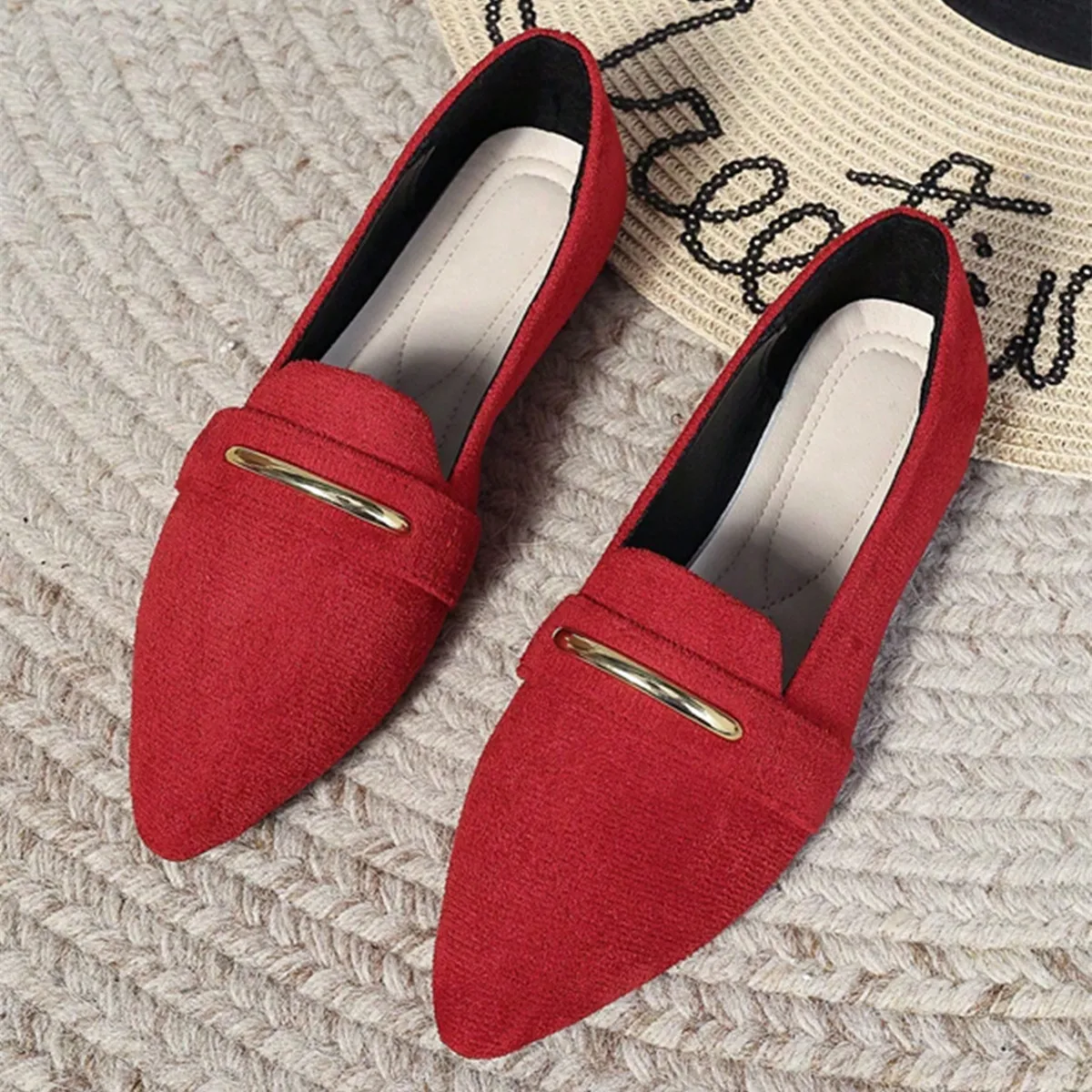 Loafers Wohnungen Spitz Casual Frauen Schuhe Neue Bequeme Walking Mujer Zapatos: Tragen-wider – Detail 1