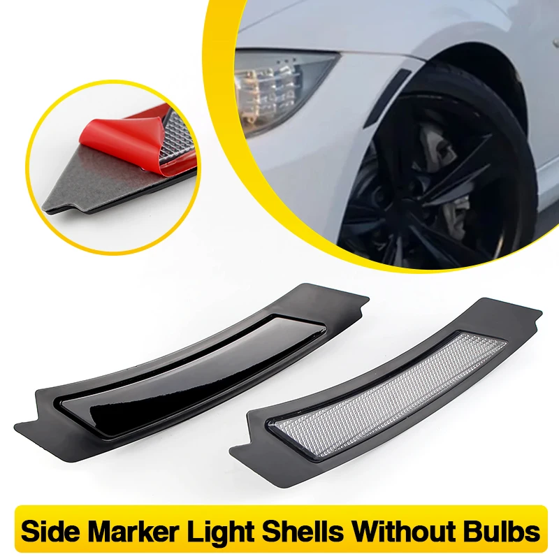 2PC Front Bumper Reflector Side Marker Light Housing Covers For BMW E90/E91 LCI 3 Series 4D Sedan/ 5D Wagon 2009-2011 No Bulbs