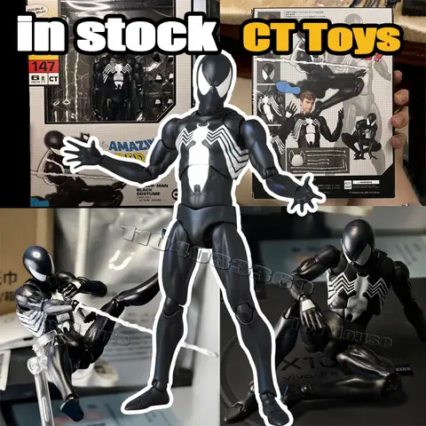 Ct Toys Anime The Amazing Spiderman Mafex 147 S.H.Figuarts Spider Man Venom Symbiotic Action Figure 6" Action Figures Model Toy