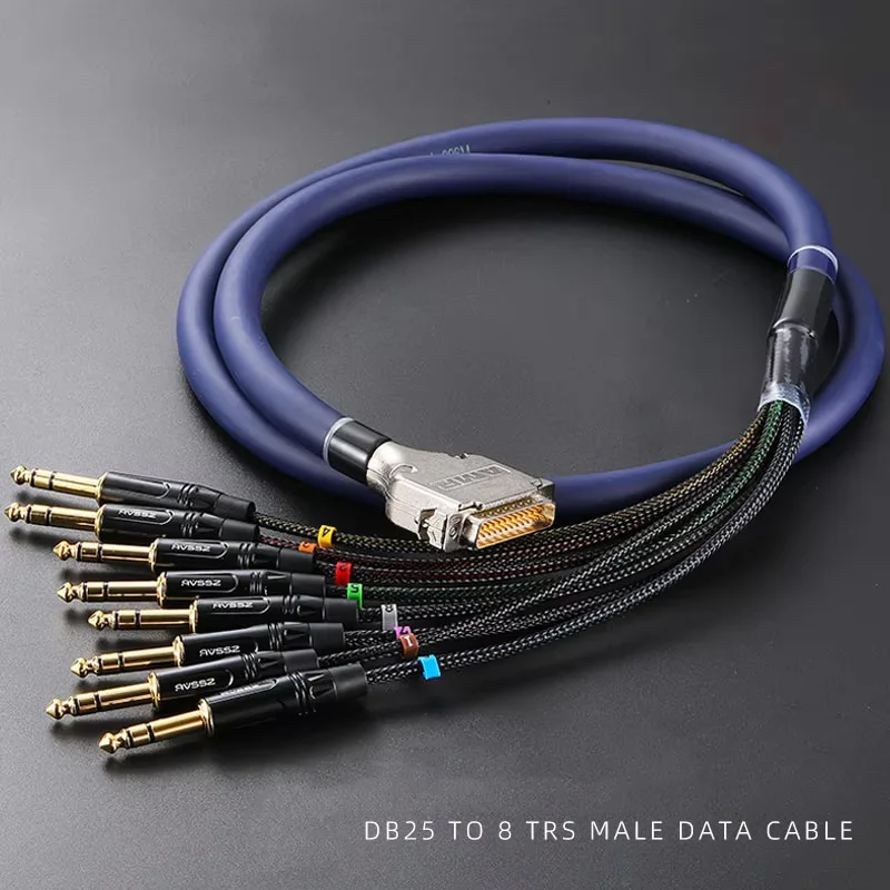 DB25 Male to 3-Pin XLR Male/Female, RCA, 6.35mm Audio Cable for Multi-Track Mixer & VGA Signal - 50 Ohm Balanced AES/EBU