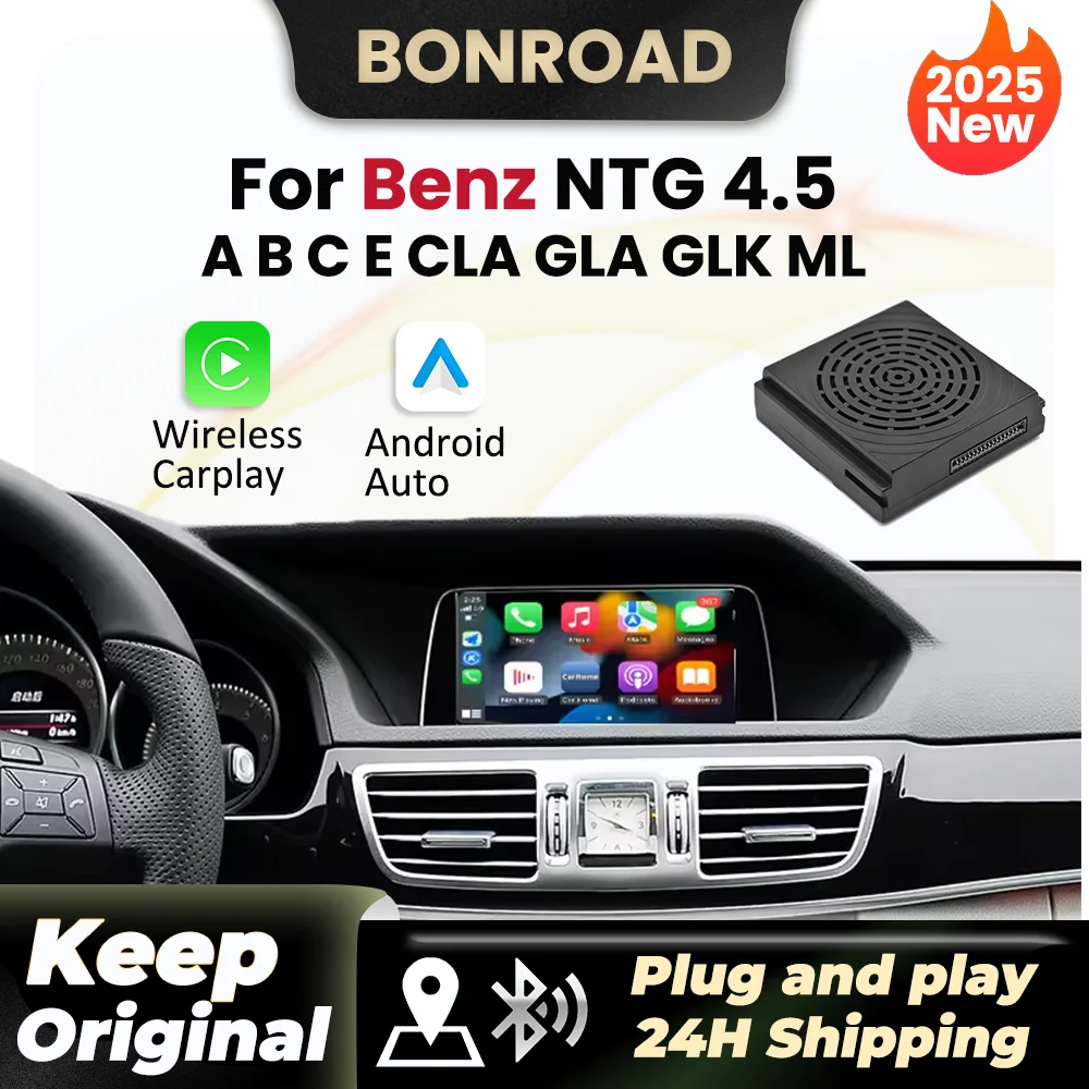 التوصيل والتشغيل وحدة Carplay اللاسلكية Android Auto Becker لمرسيدس بنز A B C E CLA GLA GLK ML Sprinter NTG4.5 BT الملاحة