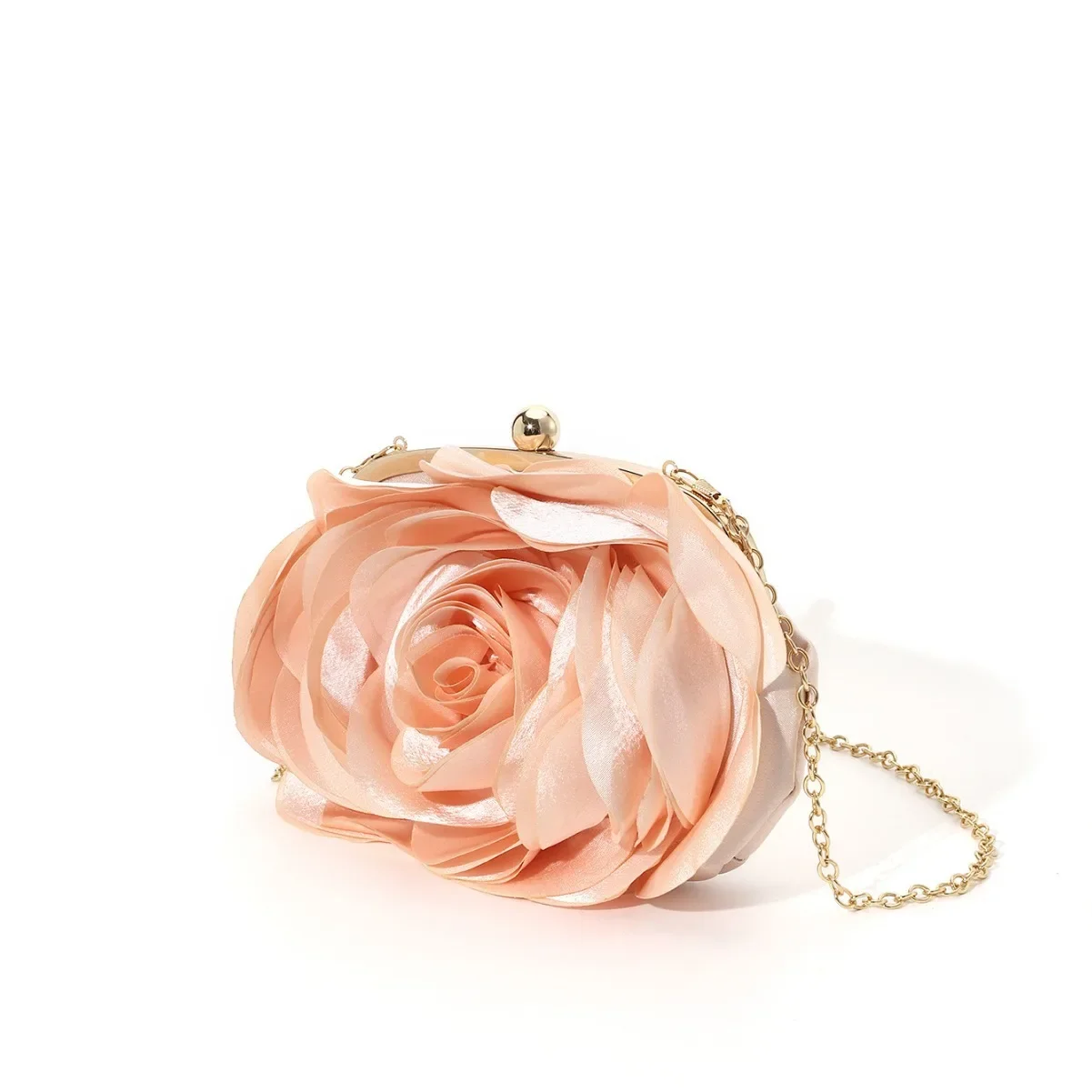 2024 Retro Chic Roseflower Charm Evening Bags For Women Wedding Party Bridal Chain Shoulder Bag Fashion Elegant Small Clutches