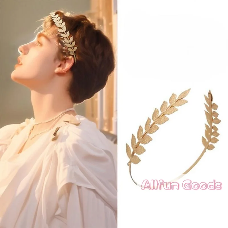 [TG835]New Retro Gold Color Leaf Headband Headpiece Crown Tiara Headdress Goddess Greek Head Jewelry  Wedding Hair Accessories