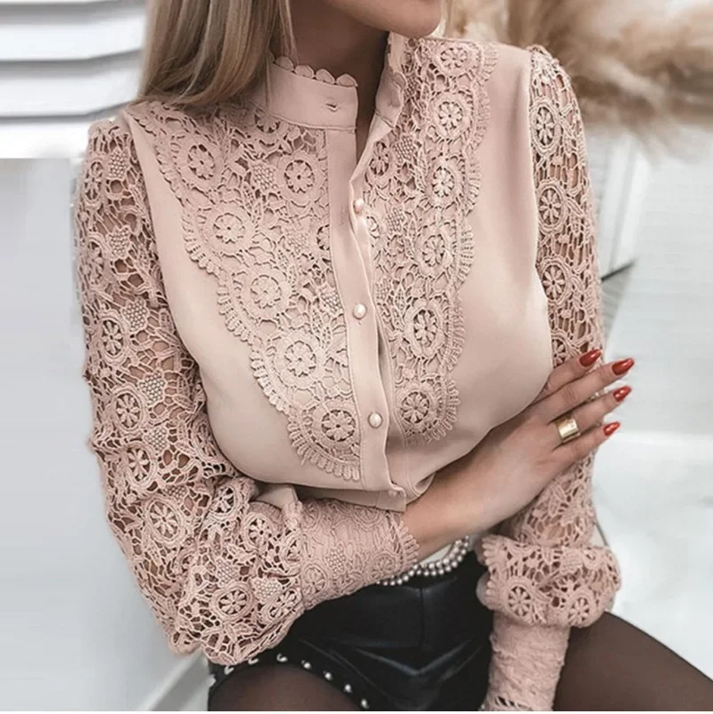 2023 New Solid Color Lace V-Neck Cardigan Women's Shirt Fast Selling Amazon Best Seller Women's Clothing Top Layered Garment