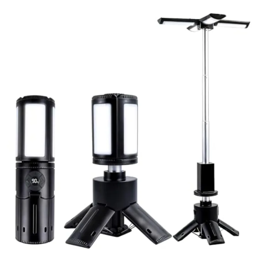 

Телескопический перезаряжаемый кемпинговый фонарь 14000 мАч, складной портативный фонарик с подставкой, водонепроницаемый IPX5 для кемпинга и походов