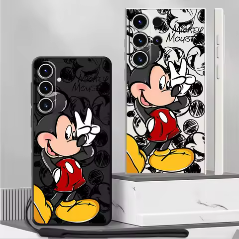 Soft Cover Case for Samsung Galaxy S23 S22 Ultra S24 FE S25 Edge S20 S21 Plus Note 20 10 Ultra Disney Mickey Minnie Mouse