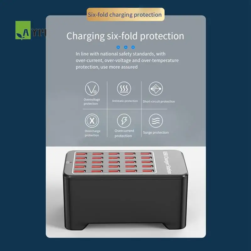 

AY14 -USB Charger 25 Ports HUB 150W Universal Wall Desktop Fast Charging Station Dock For Mobile Phone Power Adapter