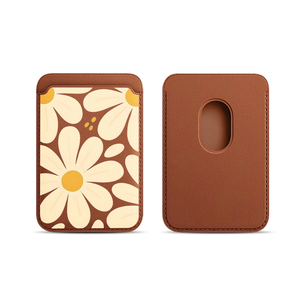 Blumen-Leder-Kartenetui Handyhülle Kartenhalter für Magnetische Hülle Geeignet für alle iPhones mit Magsafe-Kartenfunktion Rückseitentasche – Detail 21