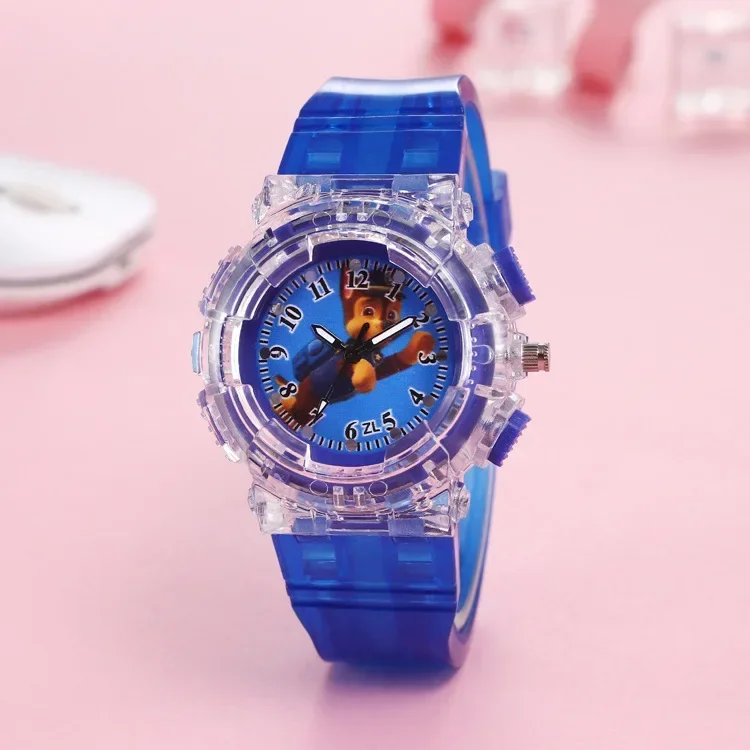 Anime Paw Patrol Quartz Watch Animation Peripheral Marshall Chase Skye Children LED Electronic Bracelet  Kids Birthday Gifts