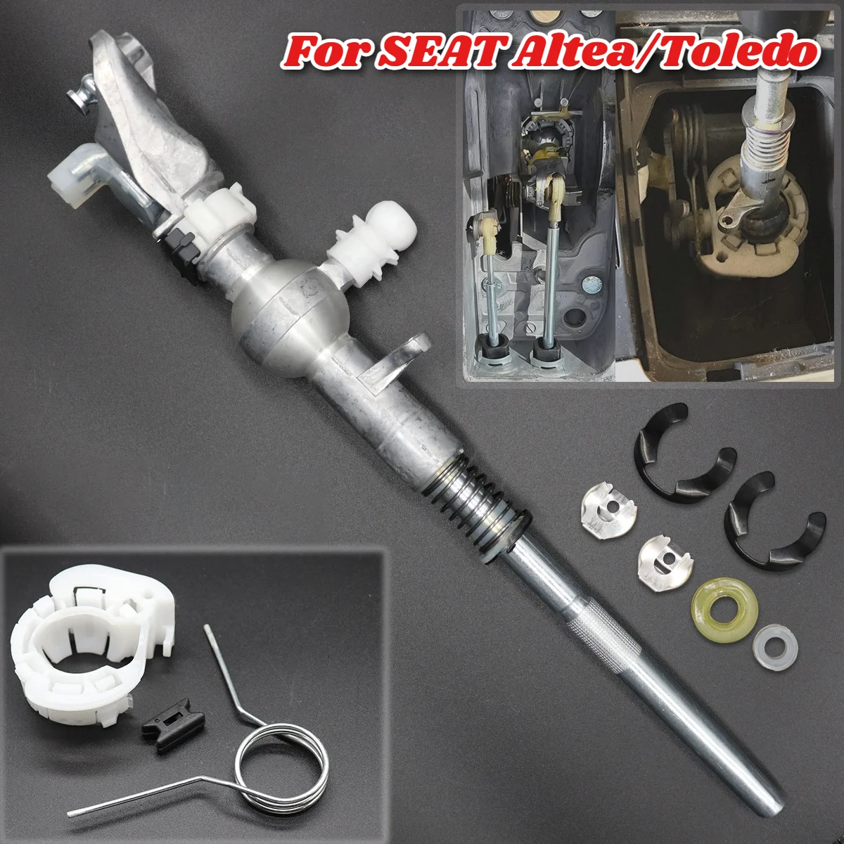 10pcs New Gearshift Lever Spring Bushing with Cable Control Bushing Lock Washer Repair Kit  For SEAT Altea Toledo 5P Leon 1P