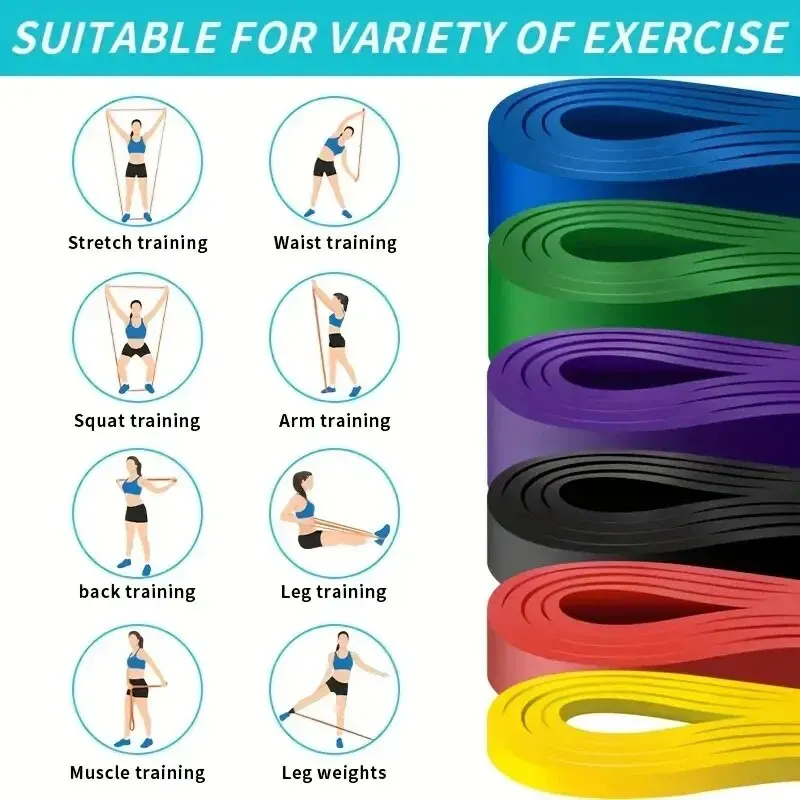 1/5pcs tpe elastická pás odolnost pevnost tvoření sportovní fitness latexové pull-up ension hustý kružnice joga multifunkční boky