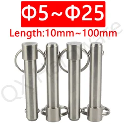 QX114 Quick Release Locating Pins Stainless Steel Spring Ball Head Locking Pin With Pull Ring Length 10mm~100mm Ball Lock Pin
