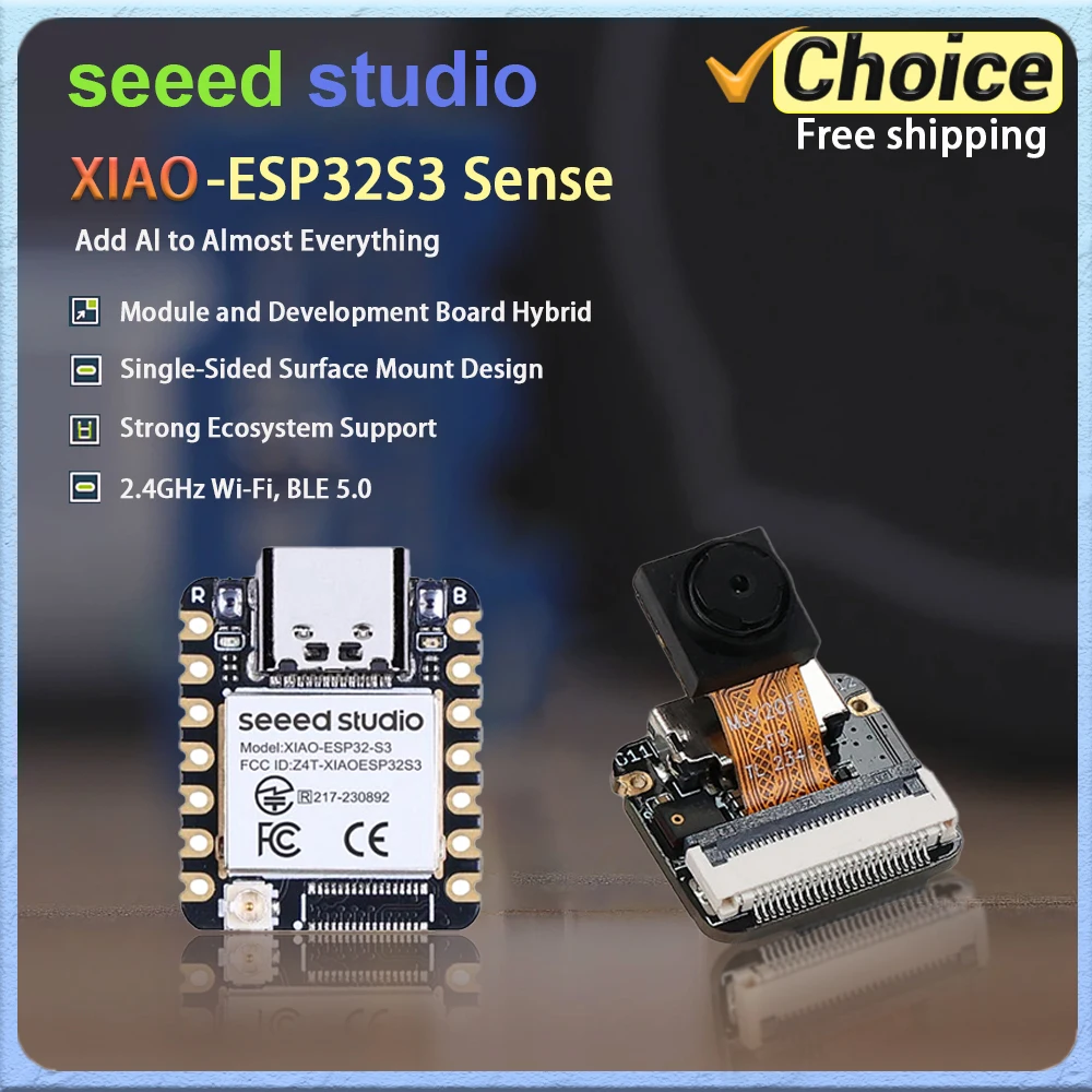XIAO ESP32 S3 Sense with OV2640 Camera Sensor 2.4GHz Wi-Fi BLE 5.0 Microphone 8MB for IoT Visual Identity Development Board