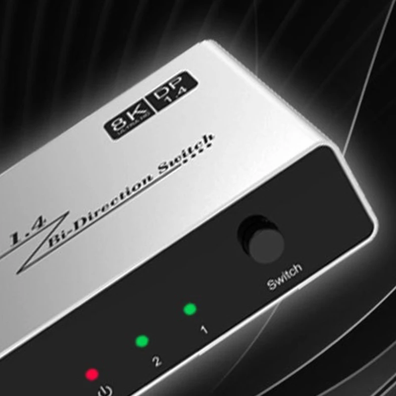 Two-Way DP1.4 Switcher Box for Projectors Monitors HDTV Game 2 in1 Out 3D Switch Top Quality