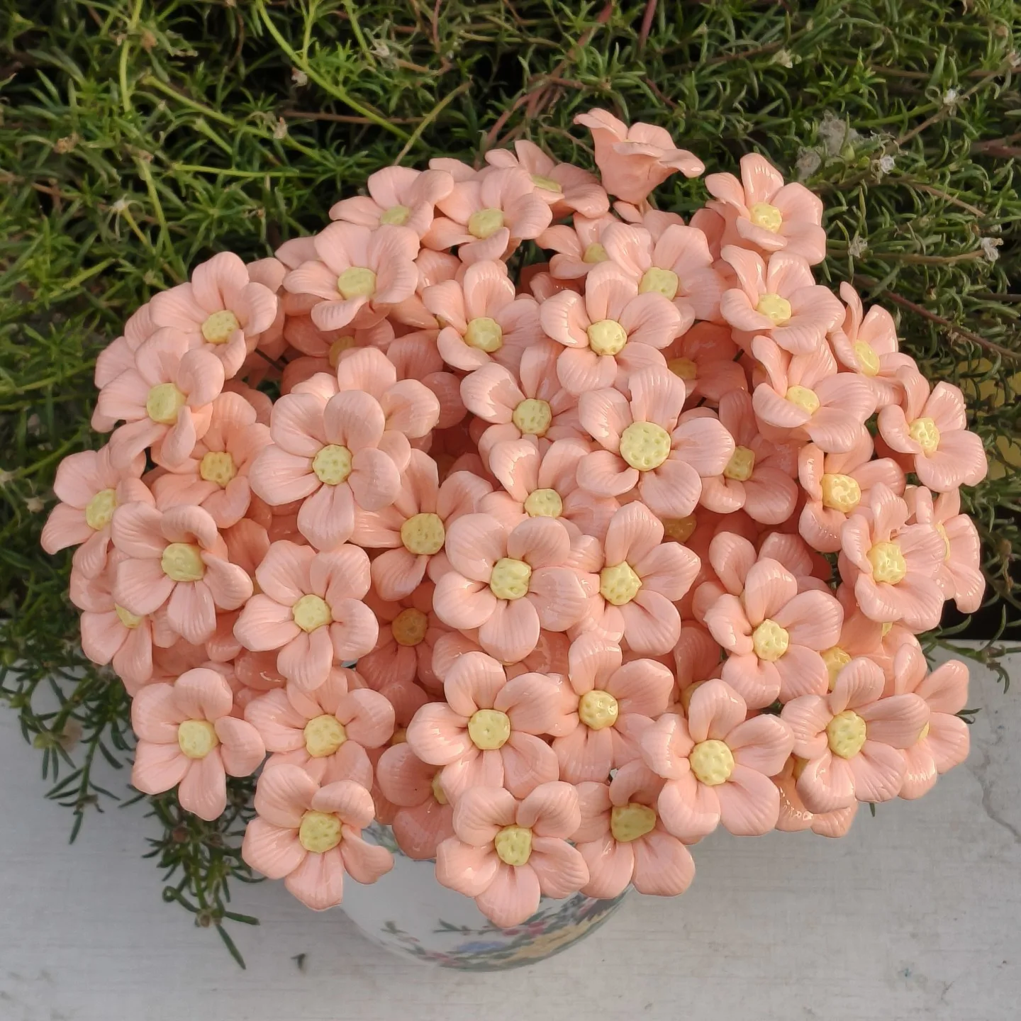 5 Stück Keramikblumen, handgefertigte Simulationsblumen für hohe Temperaturen, ländliche Wildblumen, kreative Geschenke, Heimdekoration – Detail 37