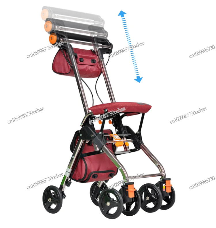 

Japan TacaoF Extra High Step Elderly Walker Can Sit Ultra-light Portable Light Elderly Walker Trolley