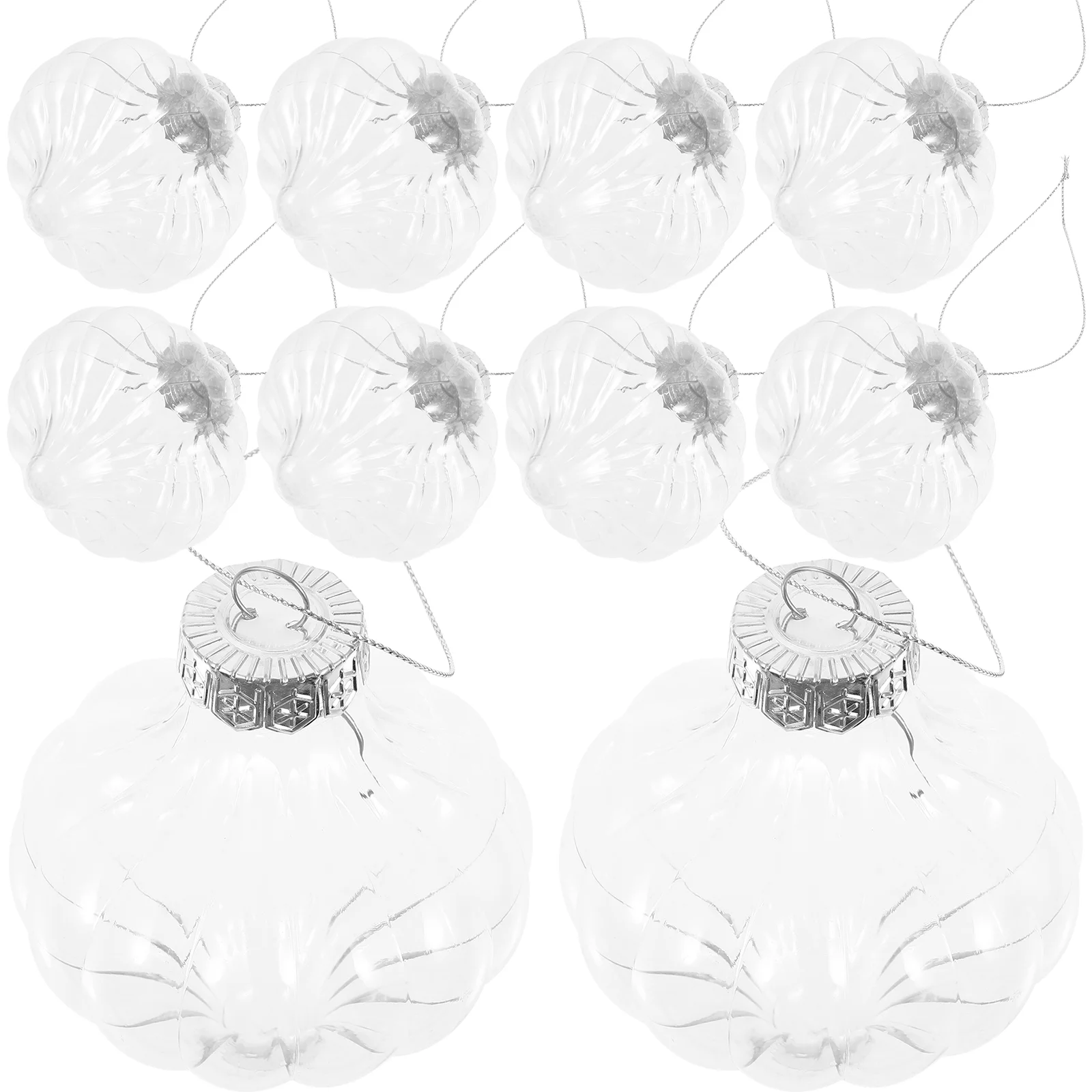 

12 Pcs Clear Plastic Balls Hanging Decoration Xmas Tree Decorations Christmas Ornament Home Ornaments Orange Fairy Lights