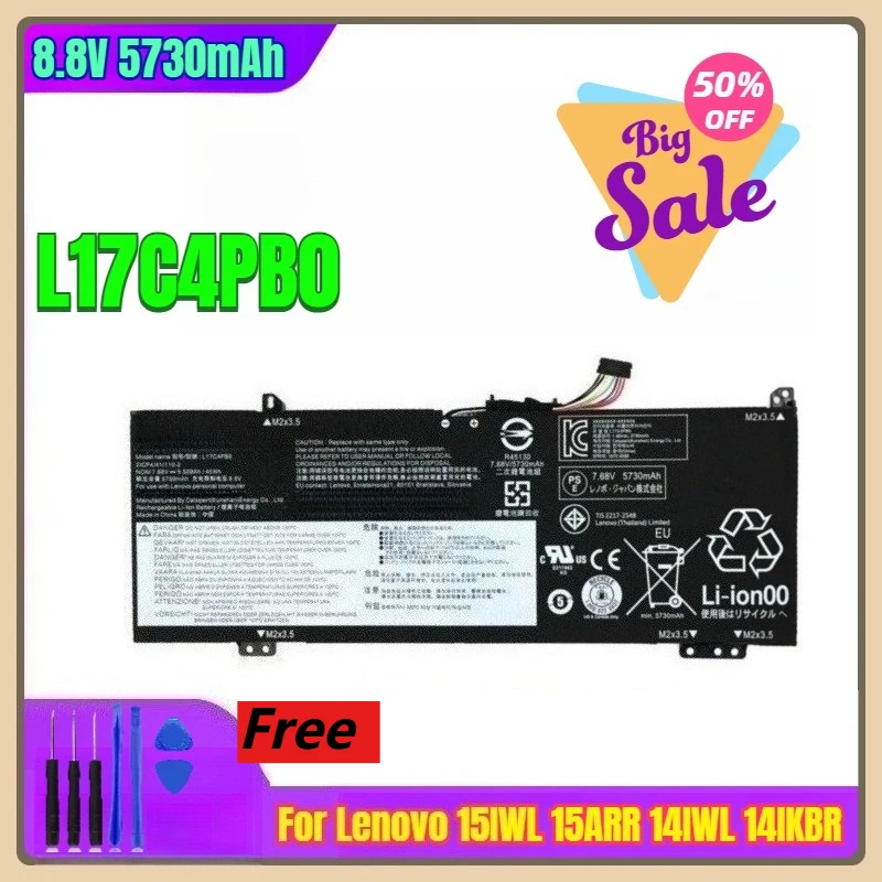 

8.8V 5730mAh Laptop Battery L17C4PB0 for Lenovo 15IWL 15ARR 14IWL 14IKBR