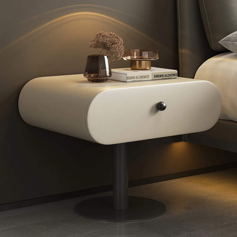 Suspended solid wood bedside table designer side table creative alternative to Italian minimalist bedside table small coffee tab