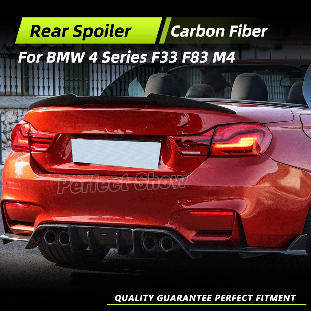

Car Rear Racing Spoiler for BMW F33 F83 M4 Convertible 2014-2019 Car Trunk Spoiler Rear Spoiler HighKick Body Kits Carbon Fiber