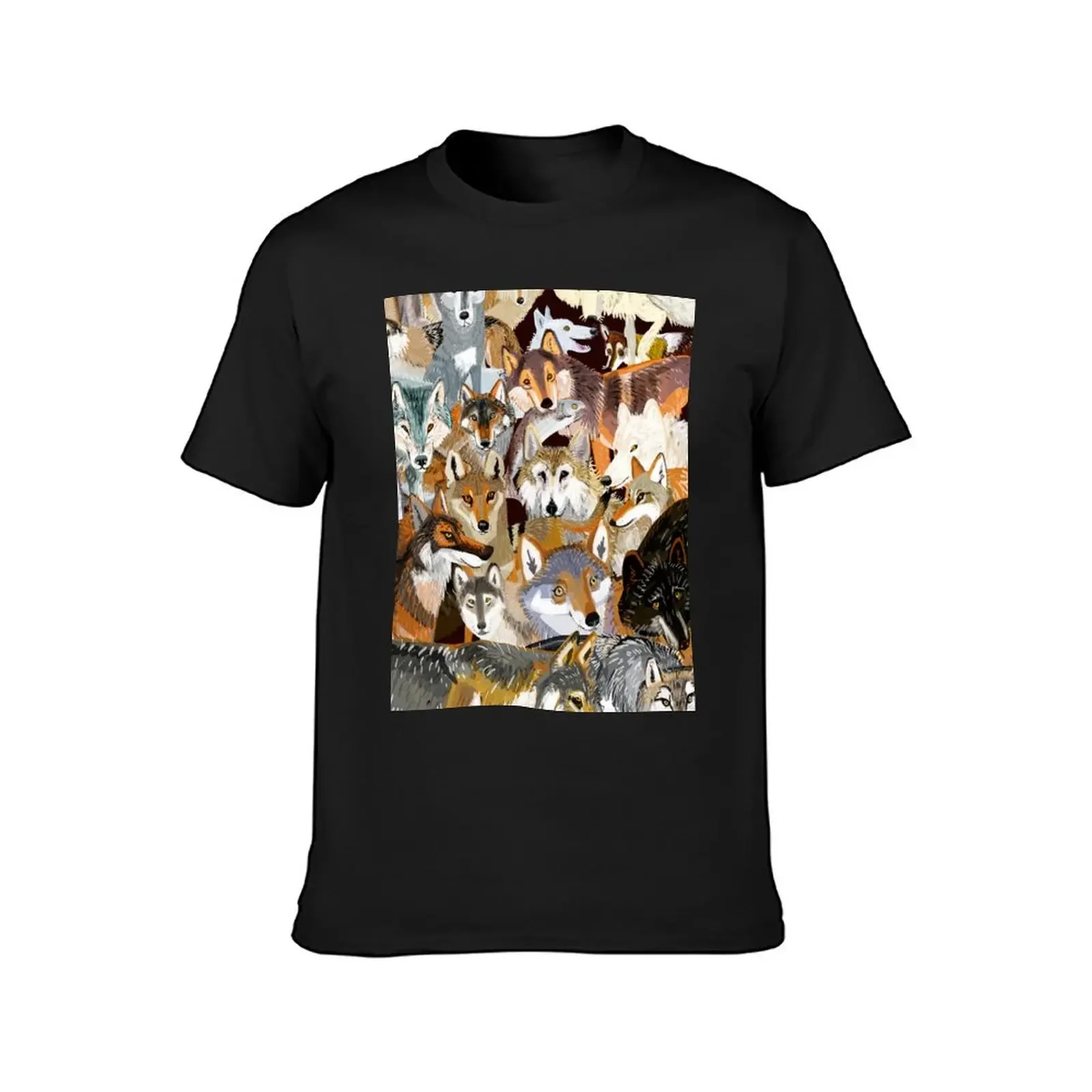 Wolves oclock Time to Wolf card T-Shirt korean fashion graphics mens fashion