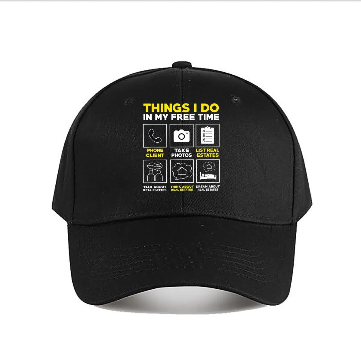 Things - Bold, Text - Themed Design Outdoor Activities Baseball Cap Sunhat Men Snapback Cap Women's